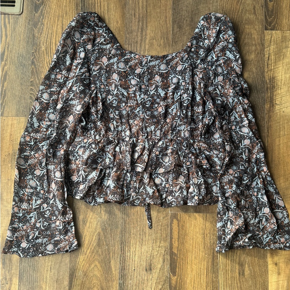 Free People Uptown Floral Bell Long Sleeve Blouse - Picture 8 of 8